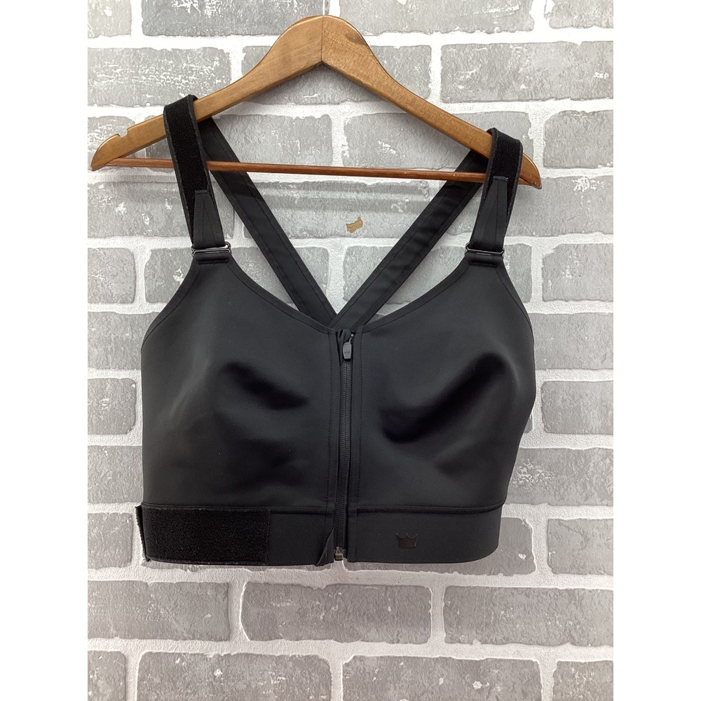 SHEFIT Ultimate Sports Bra Black High Impact Adjustable Zip Front 4Luxe 110003